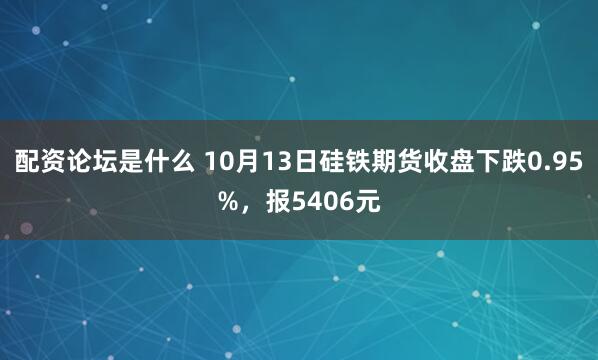 配资论坛是什么 10月13日硅铁期货收盘下跌0.95%，报5406元